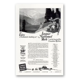1925 Canadian National Railways Print Ad | Jasper National
