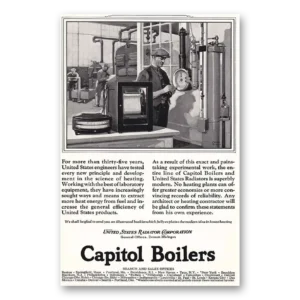 1925 Capitol Boilers Print Ad | Superbly Modern