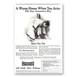 1925 Chamberlin Weather Strips Print Ad | Warm House