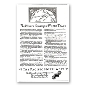 1925 Northern Pacific Railway Print Ad | World Trade