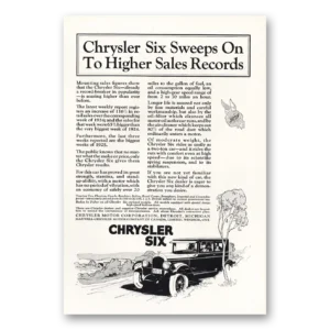 1925 Chrysler Six Print Ad | Sweeps On