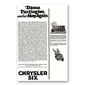 1925 Chrysler Six Print Ad | Dame Partington