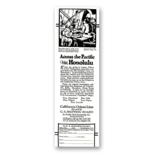 1925 California Orient Line Print Ad | Across Pacific