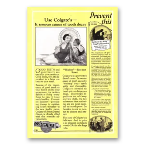 1925 Colgate Dental Cream Print Ad | Tooth Decay