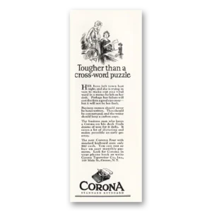 1925 Corona Typewriter Print Ad | Cross Word