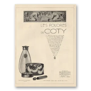 1925 Coty Cosmetics Print Ad | Les Poudres