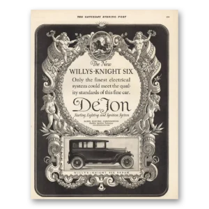 1925 DeJon Electric Corporation Print Ad | Willys Knight Six