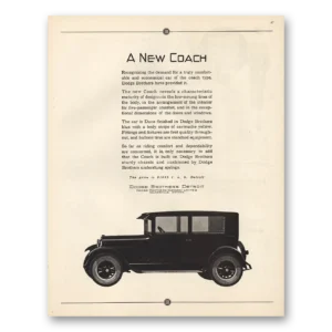 1925 Dodge Coach Print Ad | Recognizing Demand