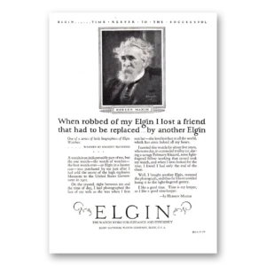 1925 Elgin Watch Print Ad | When Robbed