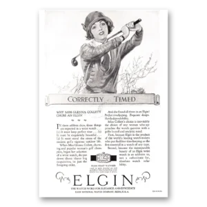 1925 Elgin Watch Print Ad | Glenna Collett