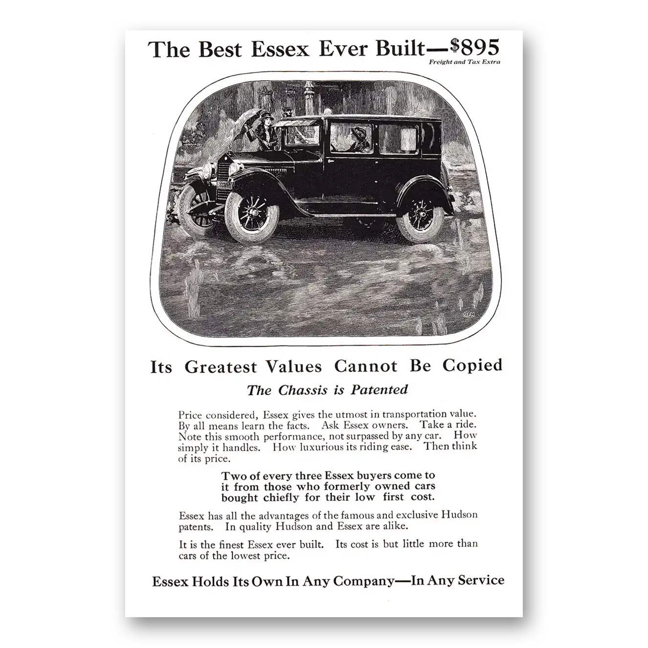 1925 Essex Motors Print Ad | Cannot Be Copied
