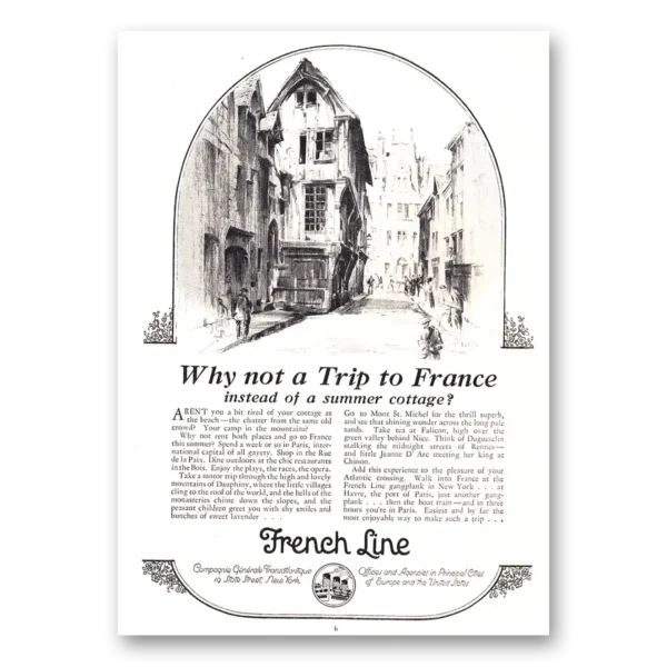 1925 French Line Print Ad | Why Not