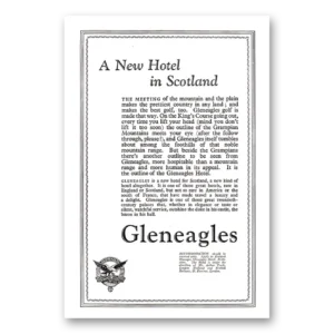 1925 Gleneagles Hotel Print Ad | New Hotel