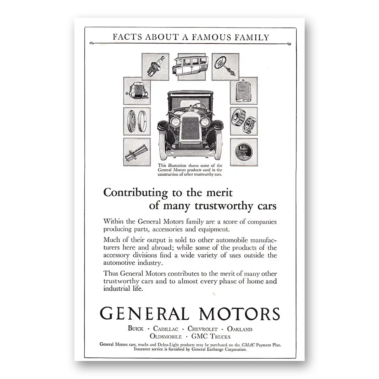 1925 General Motors Print Ad | Trustworthy Cars