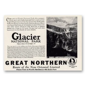 1925 Great Northern Railway Print Ad | Glacier