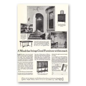 1925 Gumwood Service Bureau Print Ad | Good Furniture