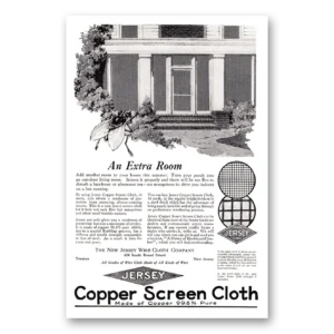 1925 Jersey Copper Screen Cloth Print Ad | An Extra Room