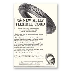 1925 Kelly Springfield Tires Print Ad | Flexible Cord