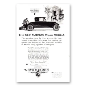 1925 Marmon Automobiles Print Ad | Reception Given