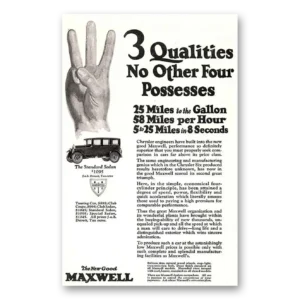 1925 Maxwell Motors Print Ad | Four Possesses
