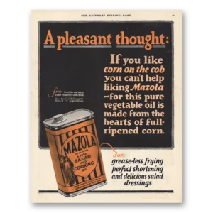 1925 Mazola Cooking Oil Print Ad | Pleasant Thought
