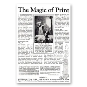 1925 Metropolitan Life Insurance Print Ad | Magic Print