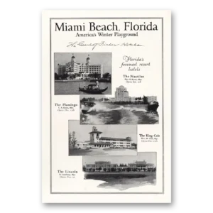 1925 Miami Beach Florida Print Ad | Winter Playground