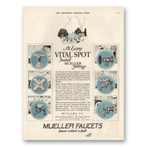 1925 Mueller Faucets Print Ad | Vital Spot