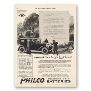 1925 Philco Batteries Print Ad | His Philco