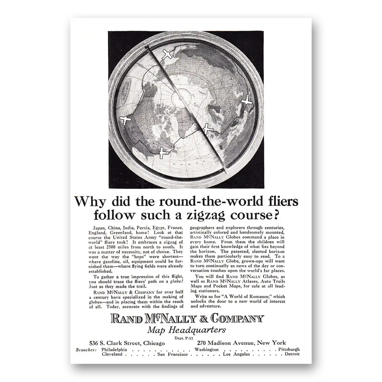 1925 Rand McNally Print Ad | Fliers