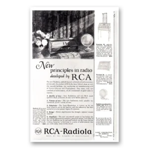 1925 RCA Radiola Radio Print Ad | New Principles
