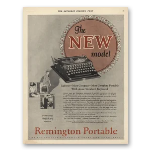 1925 Remington Typewriter Print Ad | Standard Keyboard