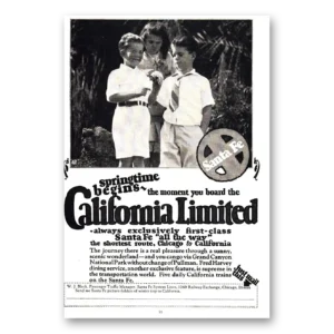 1925 Santa Fe Railway Print Ad | California Limited
