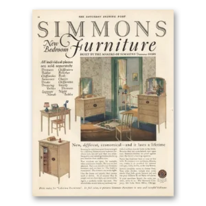 1925 Simmons Furniture Print Ad | Bedroom Furniture