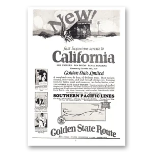 1925 Southern Pacific Print Ad | Golden State