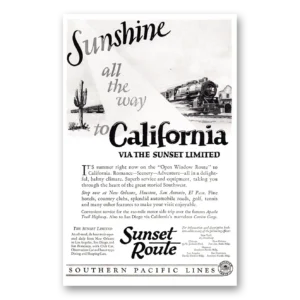 1925 Southern Pacific Print Ad | Window Route