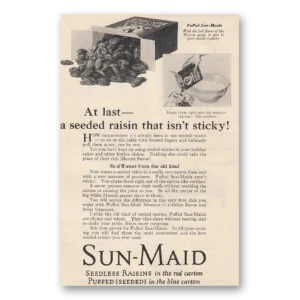 1925 Sun Maid Raisins Print Ad | Seeded Raisin
