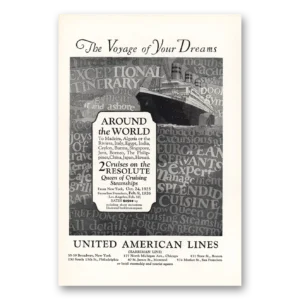 1925 United American Lines Print Ad | Voyage Dreams