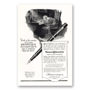 1925 Watermans Ideal Fountain Pen Print Ad | Richelieu Pen