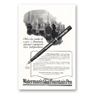 1925 Watermans Ideal Fountain Pen Print Ad | American Patriots