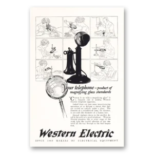 1925 Western Electric Print Ad | Magnifying Glass