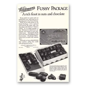 1925 Whitmans Chocolates Print Ad | Fussy Package