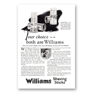 1925 Williams Shaving Stick Print Ad | Doublecap