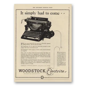 1925 Woodstock Typewriter Print Ad | Had To Come