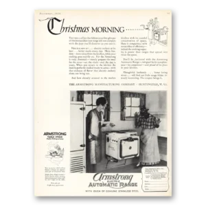 1926 Armstrong Electric Automatic Range Print Ad | Christmas Morning