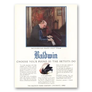1926 Baldwin Piano Print Ad | Gieseking