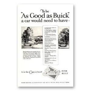 1926 Buick Print Ad | As Good