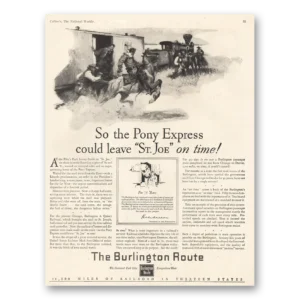 1926 Burlington Route Print Ad | Pony Express