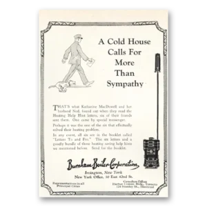 1926 Burnham Boiler Print Ad | Cold House