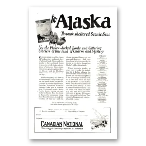 1926 Canadian National Railways Print Ad | Scenic Seas
